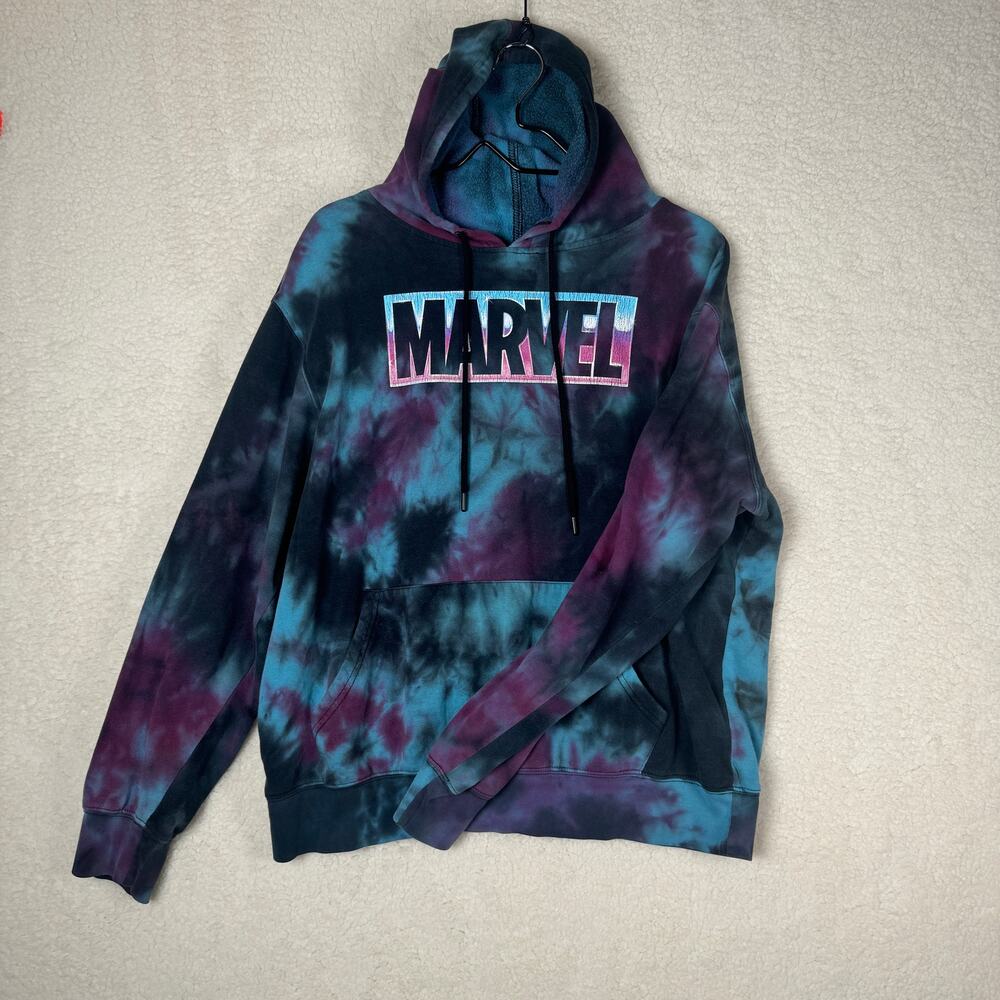 Marvel Tie Dye Hoodie Logo‎ Casual 90s Y2K Oversized Streetwear Universe